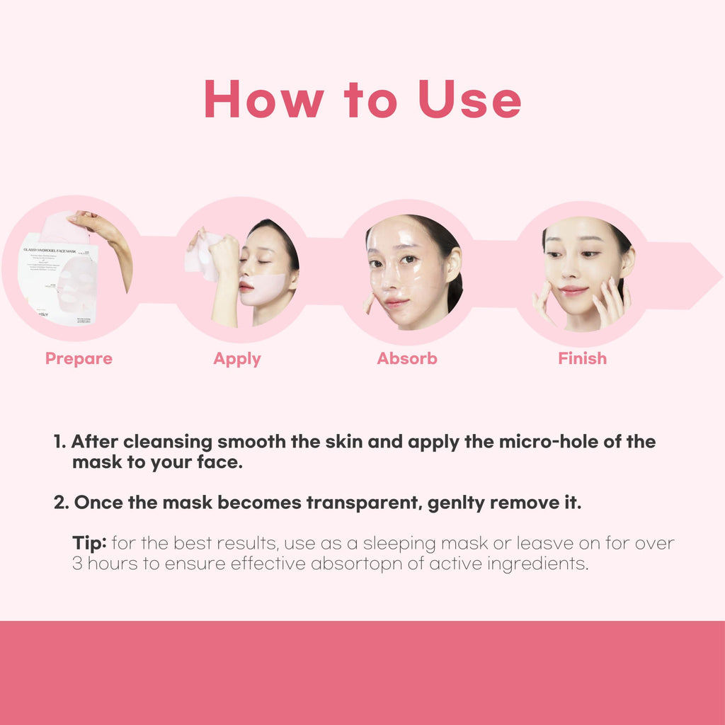 Energizing Pink Collagen Jelly Gel Mask , Overnight Face Mask for Glass Glow Skin Care ,Moisturizing Collagen Face Mask, Korean Skincare, 4Ea